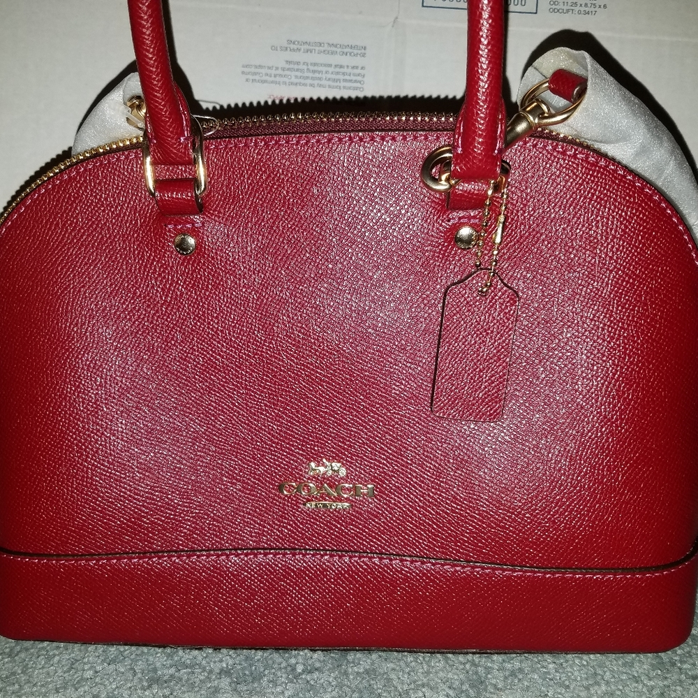Coach mini Sierra satchel IM/cherry F1821-F27591